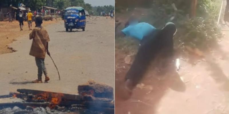 A collage of protests and aftermath in Ikolomani, Kakamega County.